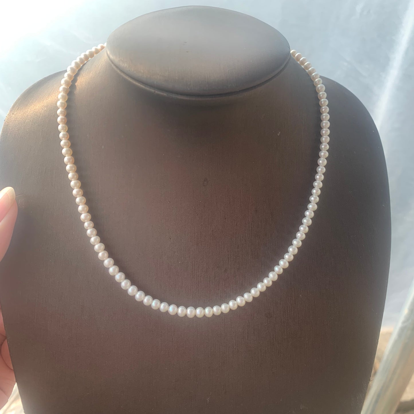 S925  White AK necklace--18inches