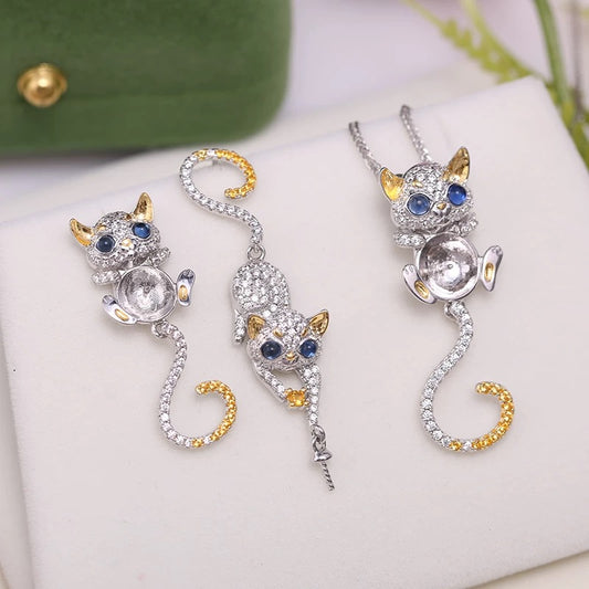 Kitten Cat Pendant and earring/S925