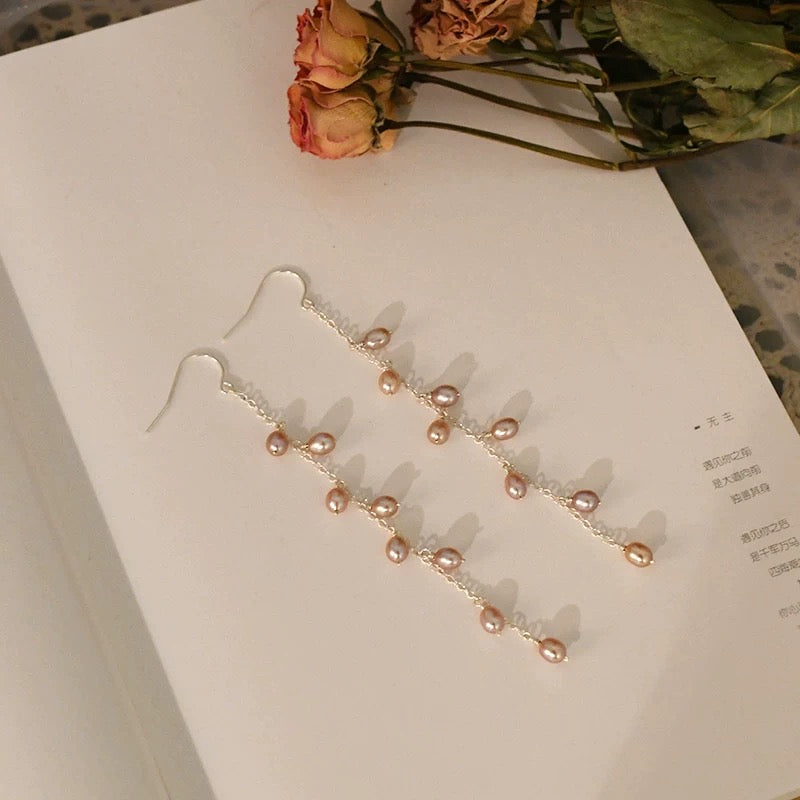 (E060) Pearl sterling silver  earrings