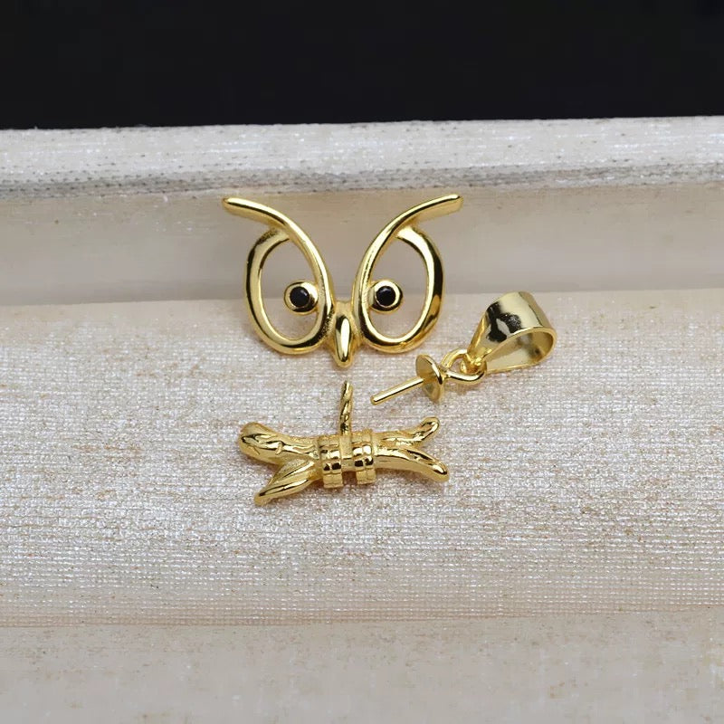 Owl pearl Pendant/Custom Pearl Pendant/S925