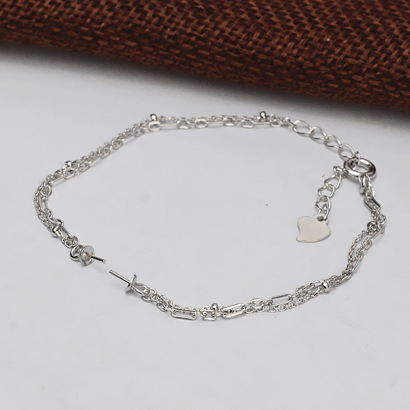 S925 sterling silver bracelet set setting (BS4)