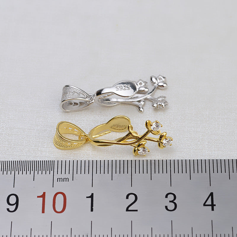 S925 sterling silver pendant baroque setting for legendary pearls (B37)