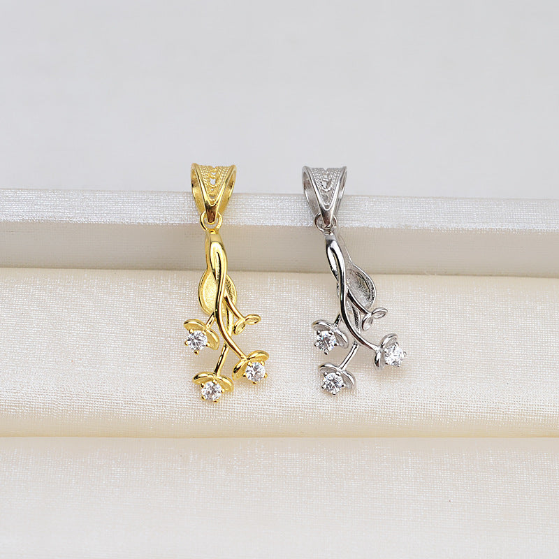 S925 sterling silver pendant baroque setting for legendary pearls (B37)