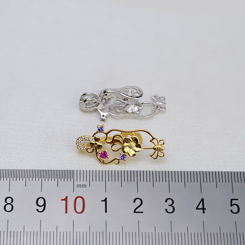 S925 sterling silver pendant baroque setting for legendary pearls (B42)