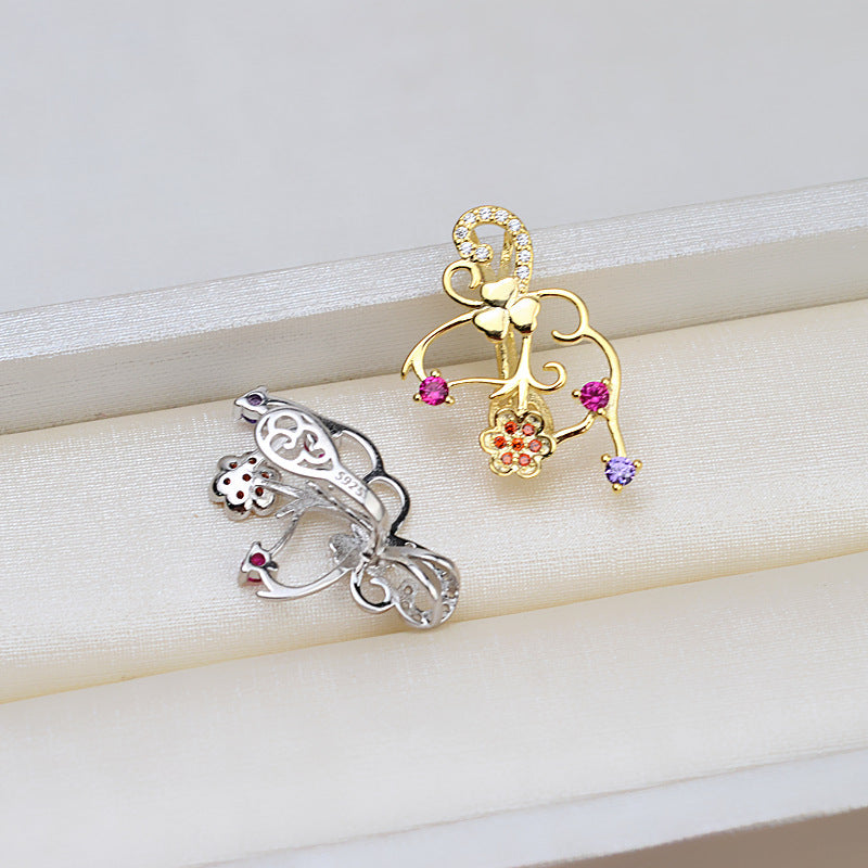 S925 sterling silver pendant baroque setting for legendary pearls (B43)