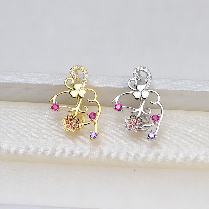 S925 sterling silver pendant baroque setting for legendary pearls (B43)