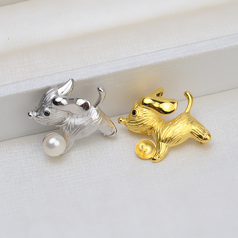 S925 sterling silver brooch setting (B-9)