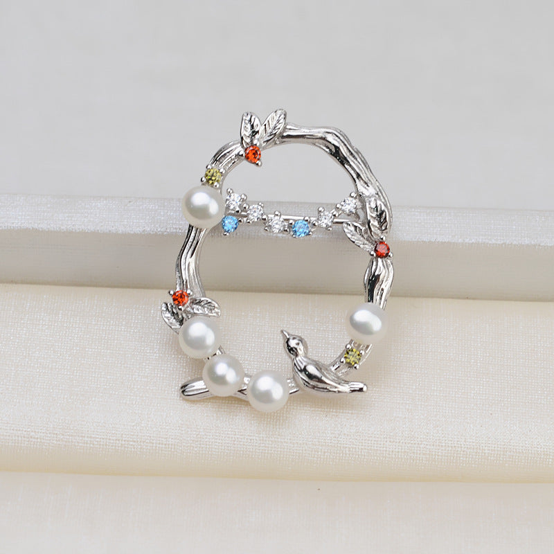 S925 sterling silver brooch setting (B-6)