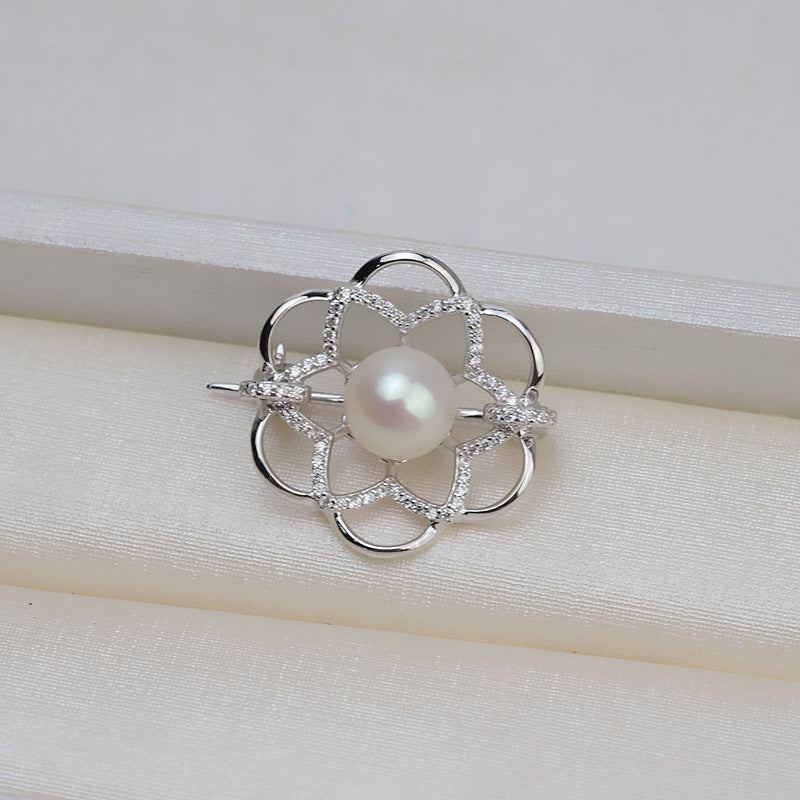 S925 sterling silver brooch setting  (B-4)