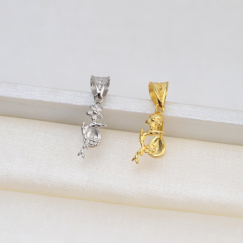 S925 sterling silver pendant baroque setting for legendary pearls (B29)