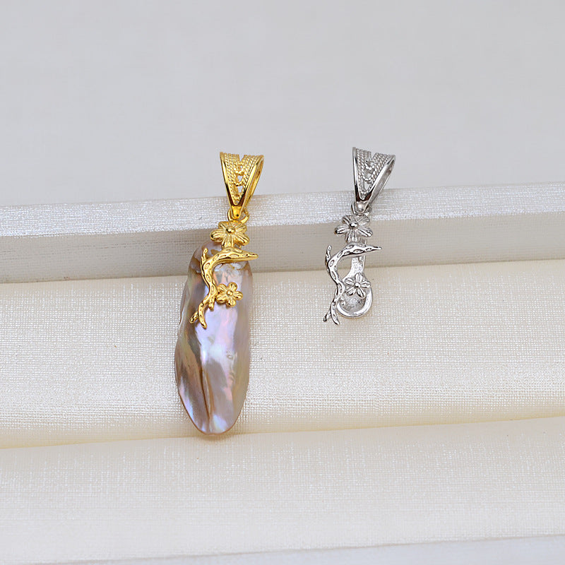 S925 sterling silver pendant baroque setting for legendary pearls (B29)