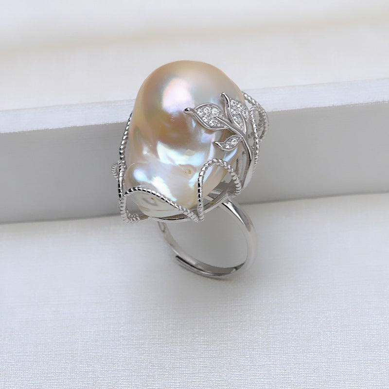 (BS007) S925 sterling silver earring baroque setting for legendary pearls