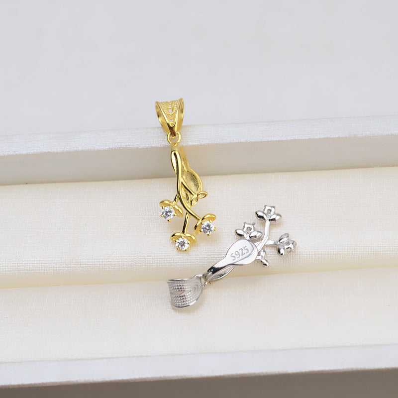 S925 sterling silver pendant baroque setting for legendary pearls (B37)