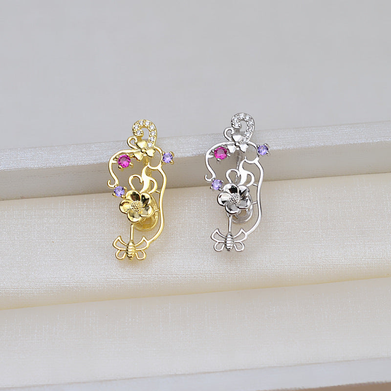 S925 sterling silver pendant baroque setting for legendary pearls (B42)