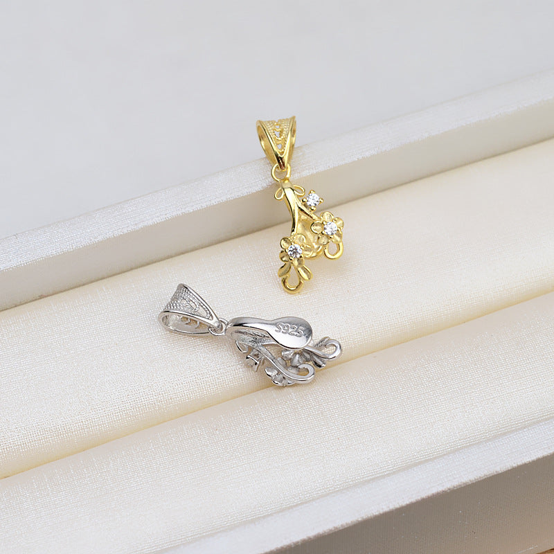 S925 sterling silver pendant baroque setting for legendary pearls (B10)