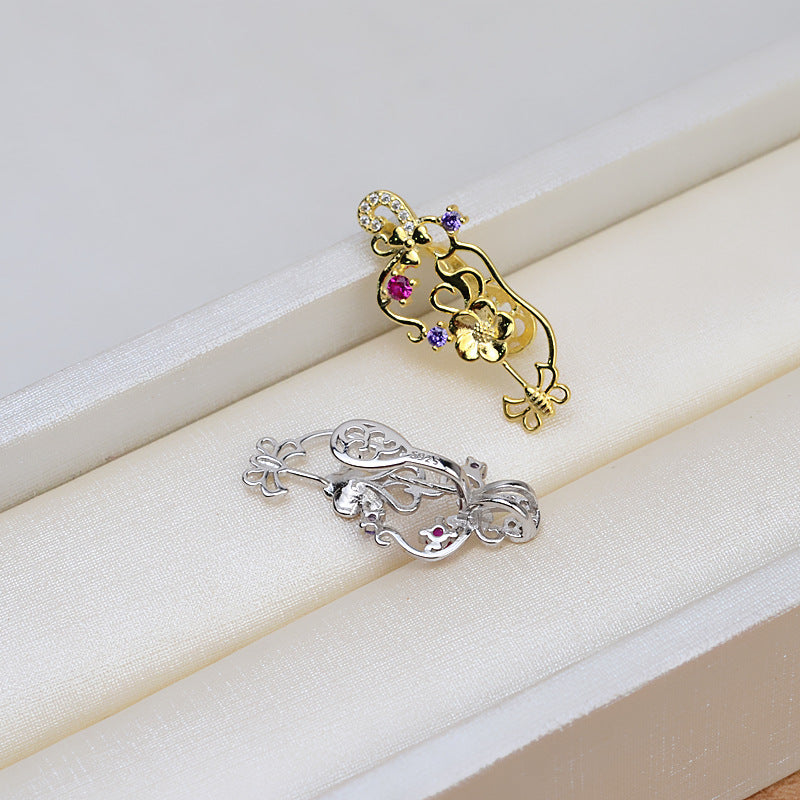 S925 sterling silver pendant baroque setting for legendary pearls (B42)