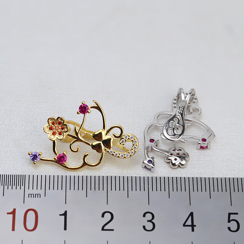 S925 sterling silver pendant baroque setting for legendary pearls (B43)