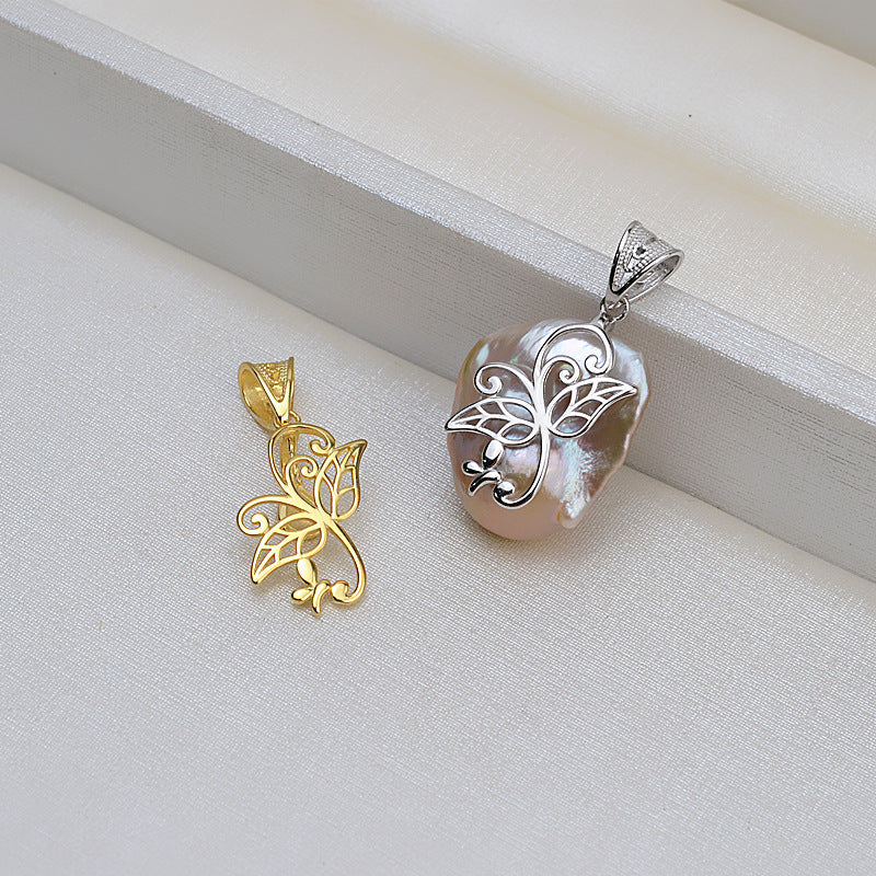 S925 sterling silver pendant baroque setting for legendary pearls  (B38)