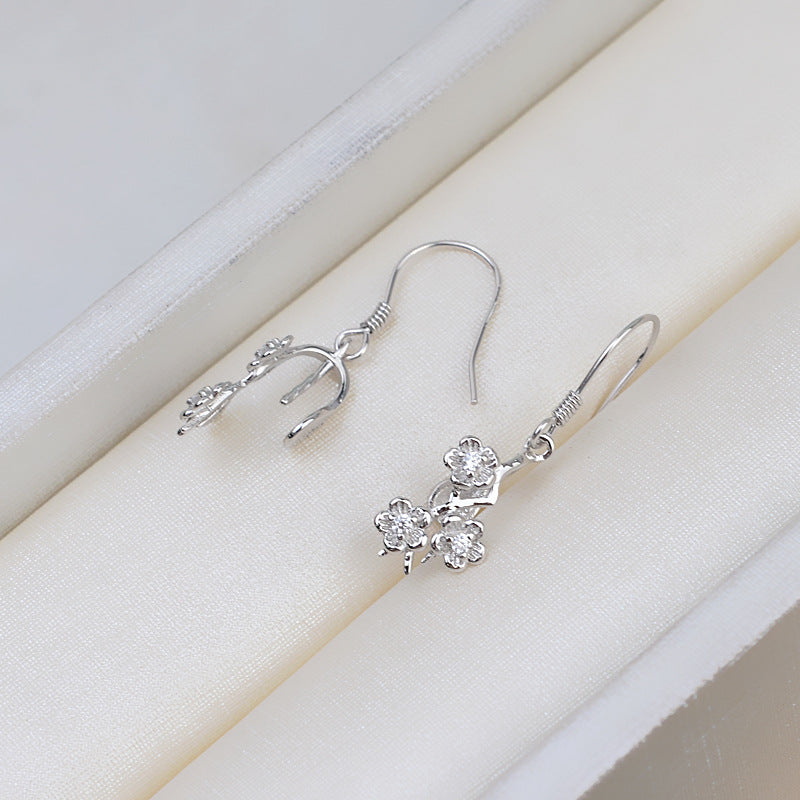 S925 sterling silver earring baroque setting for legendary pearls (B21)