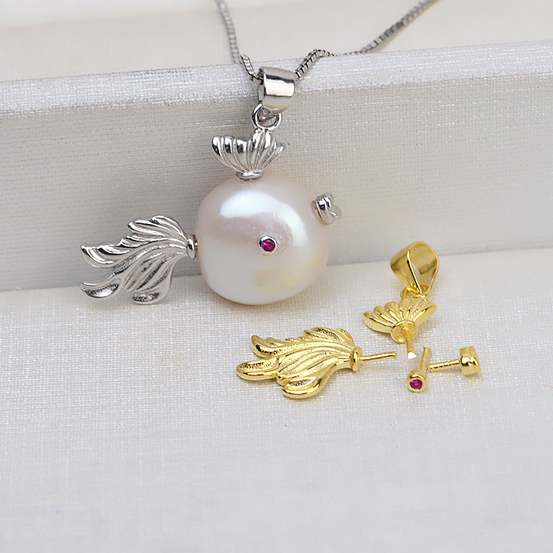 S925 sterling silver pendant baroque setting (B19)