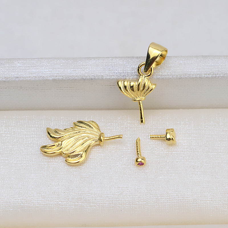 S925 sterling silver pendant baroque setting (B19)