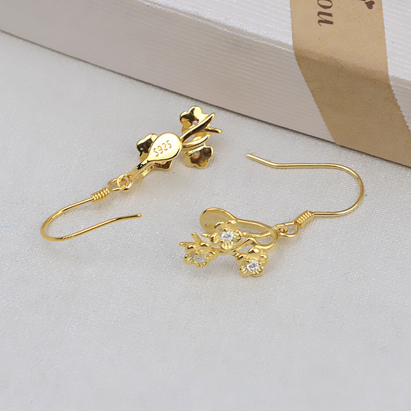 S925 sterling silver earring baroque setting for legendary pearls (B21)