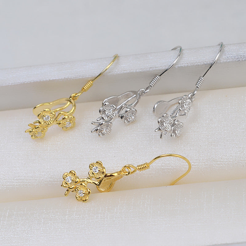 S925 sterling silver earring baroque setting for legendary pearls (B21)