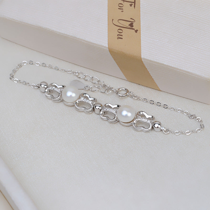(SB002) S925 sterling silver bracelet set setting
