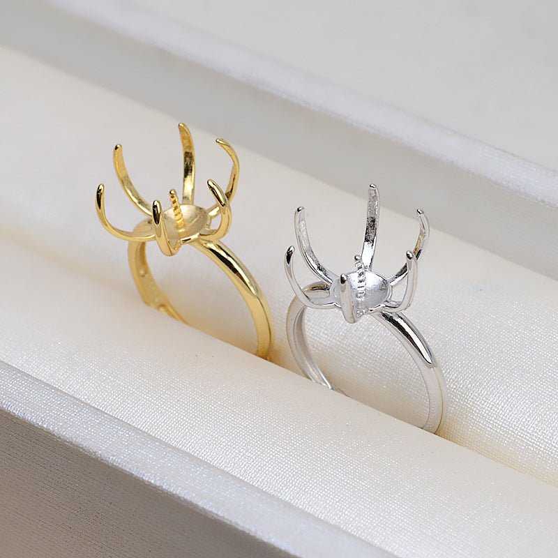 S925 sterling silver ring baroque setting for legendary pearls  (B14)