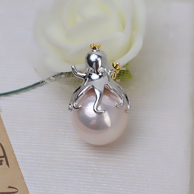 S925 sterling silver pendant baroque setting (B12)