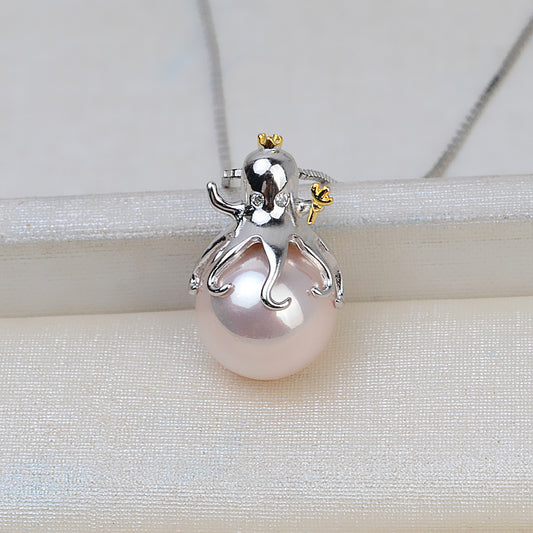 S925 sterling silver pendant baroque setting  (B12)