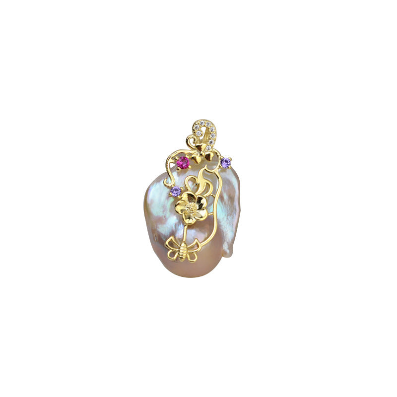 S925 sterling silver pendant baroque setting for legendary pearls (B42)