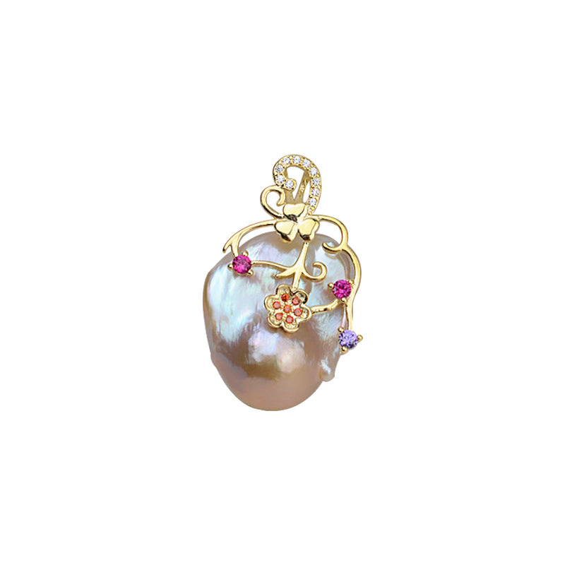 S925 sterling silver pendant baroque setting for legendary pearls (B43)