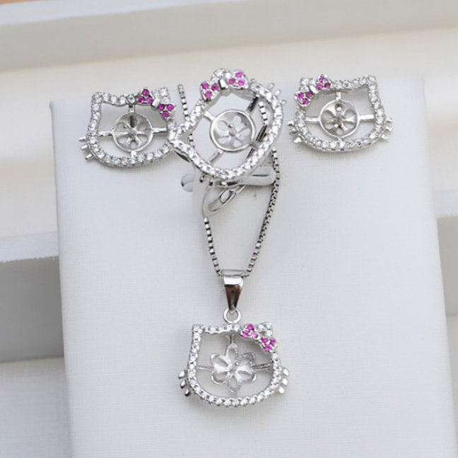 (S037)  S925 sterling silver set setting