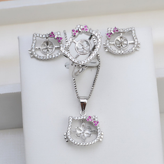 (S037)  S925 sterling silver set setting