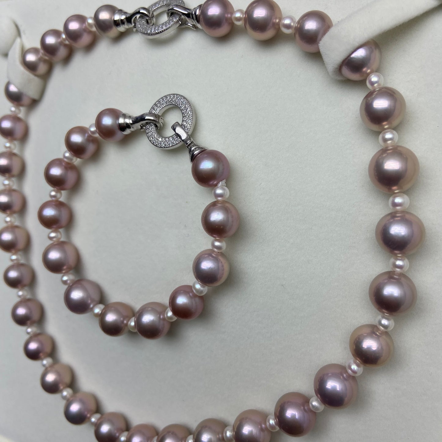 (J071) 42pieces of Edison jewel set S925 sterling silver necklace and bracelet