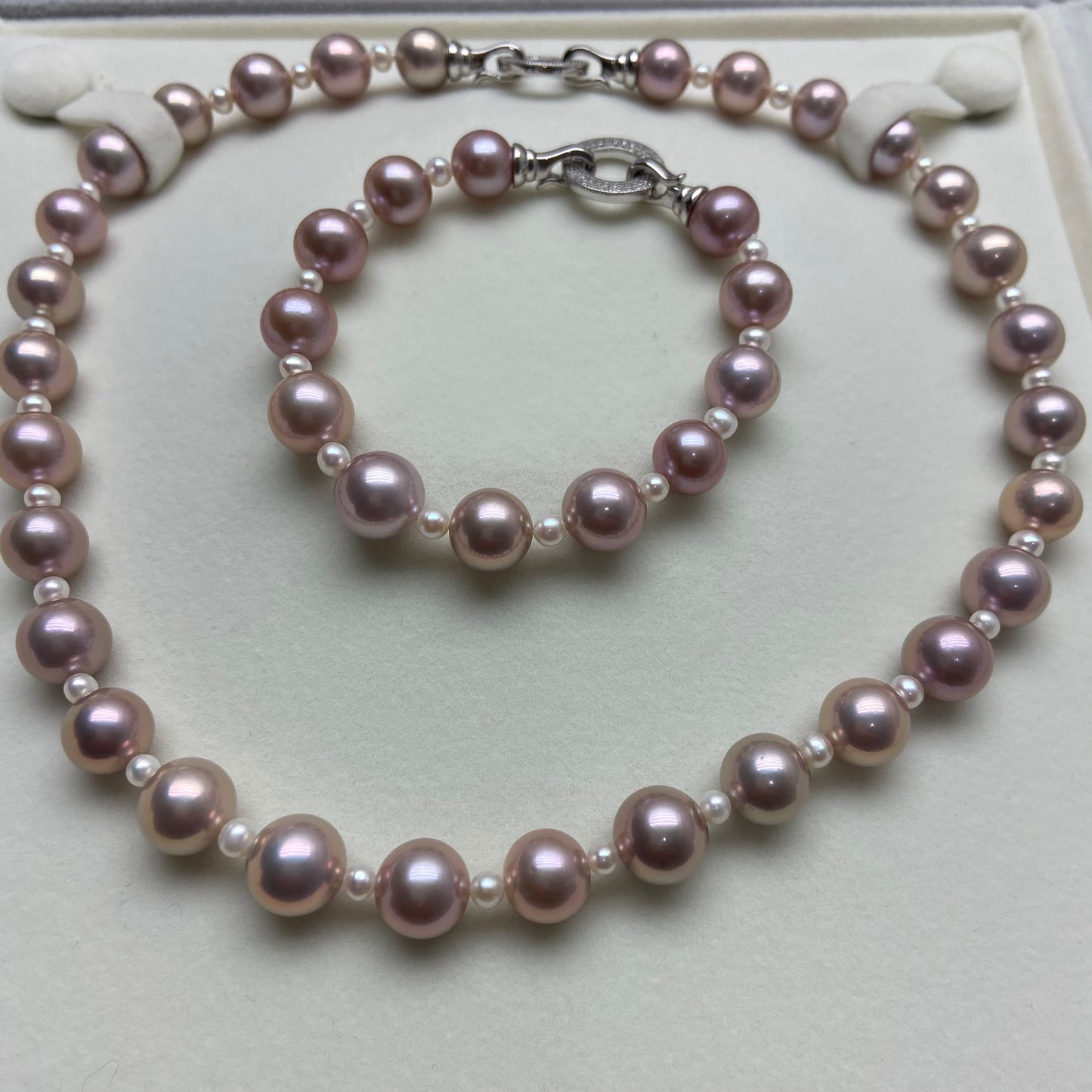 (J071) 42pieces of Edison jewel set S925 sterling silver necklace and bracelet