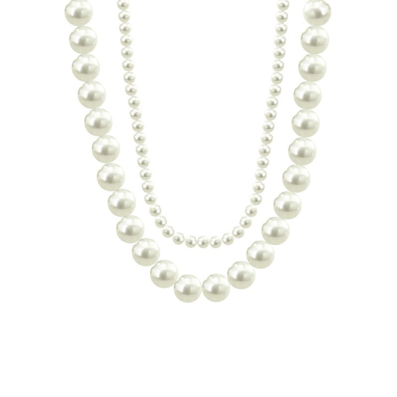 (N109)S925 two regular& Akoya pearl necklace together sterling silver necklce set USD550