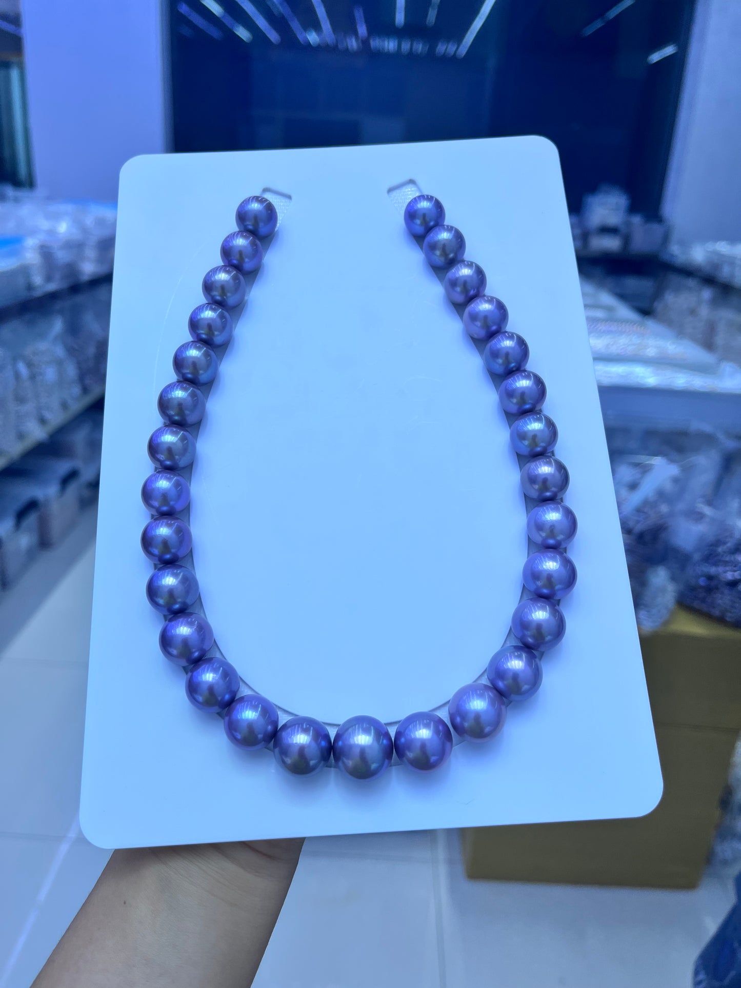 (N072)New arrival edison full pearl necklace top quality necklace in14mm