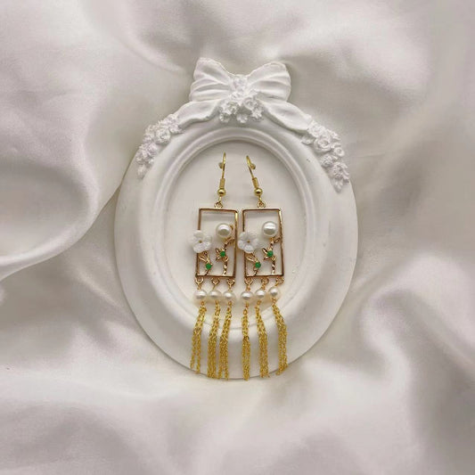 (E039)Tassel stud earrings A1-9