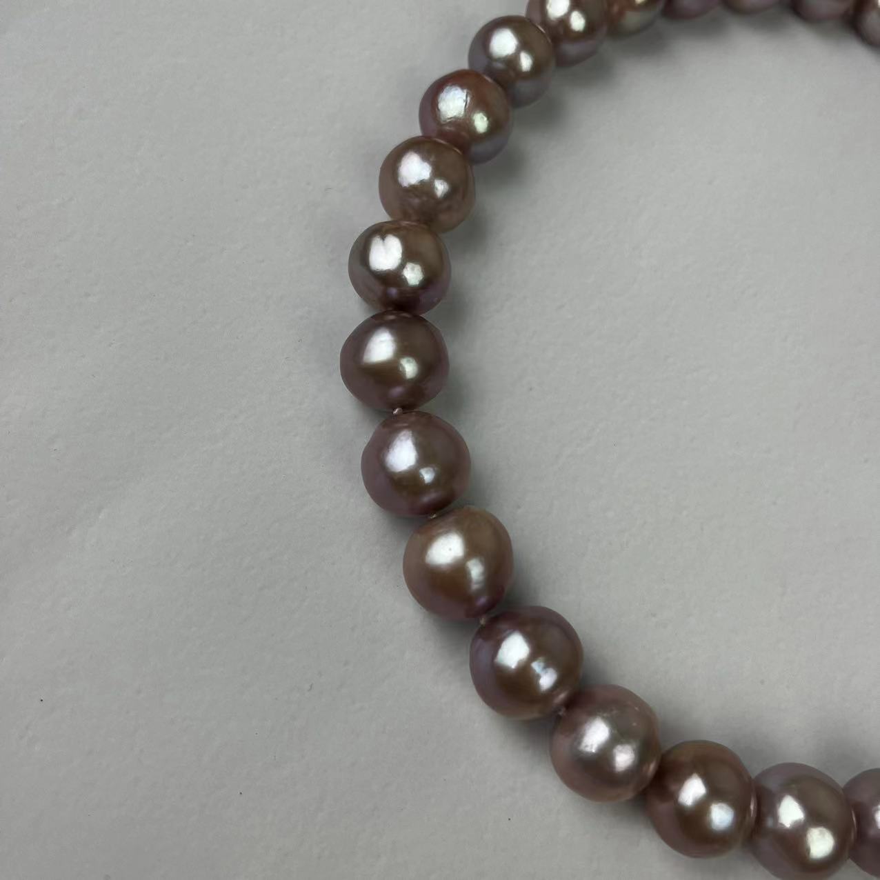 (N098)S925 Silver Big Edison full pearl necklace