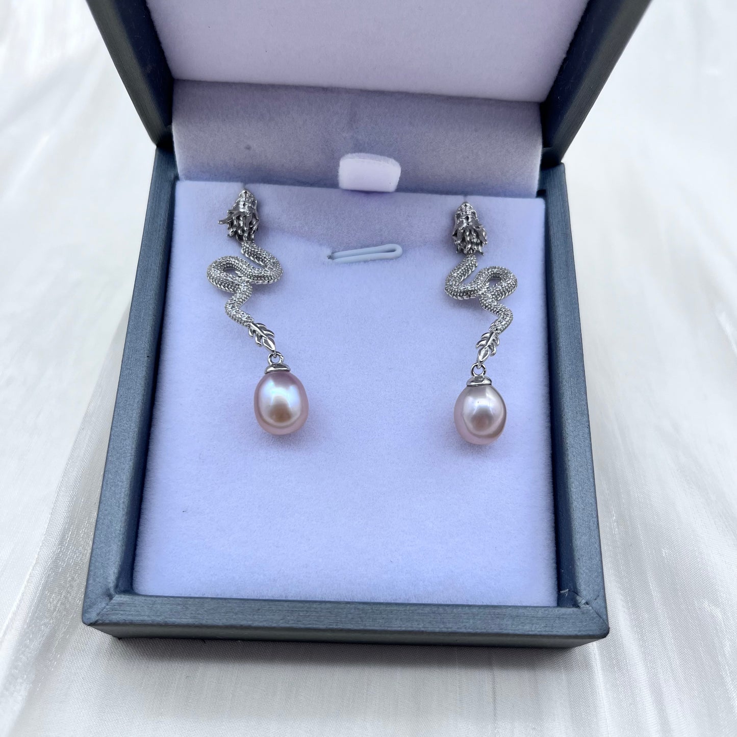 (E065)  S925 Silver Dragon Earrings