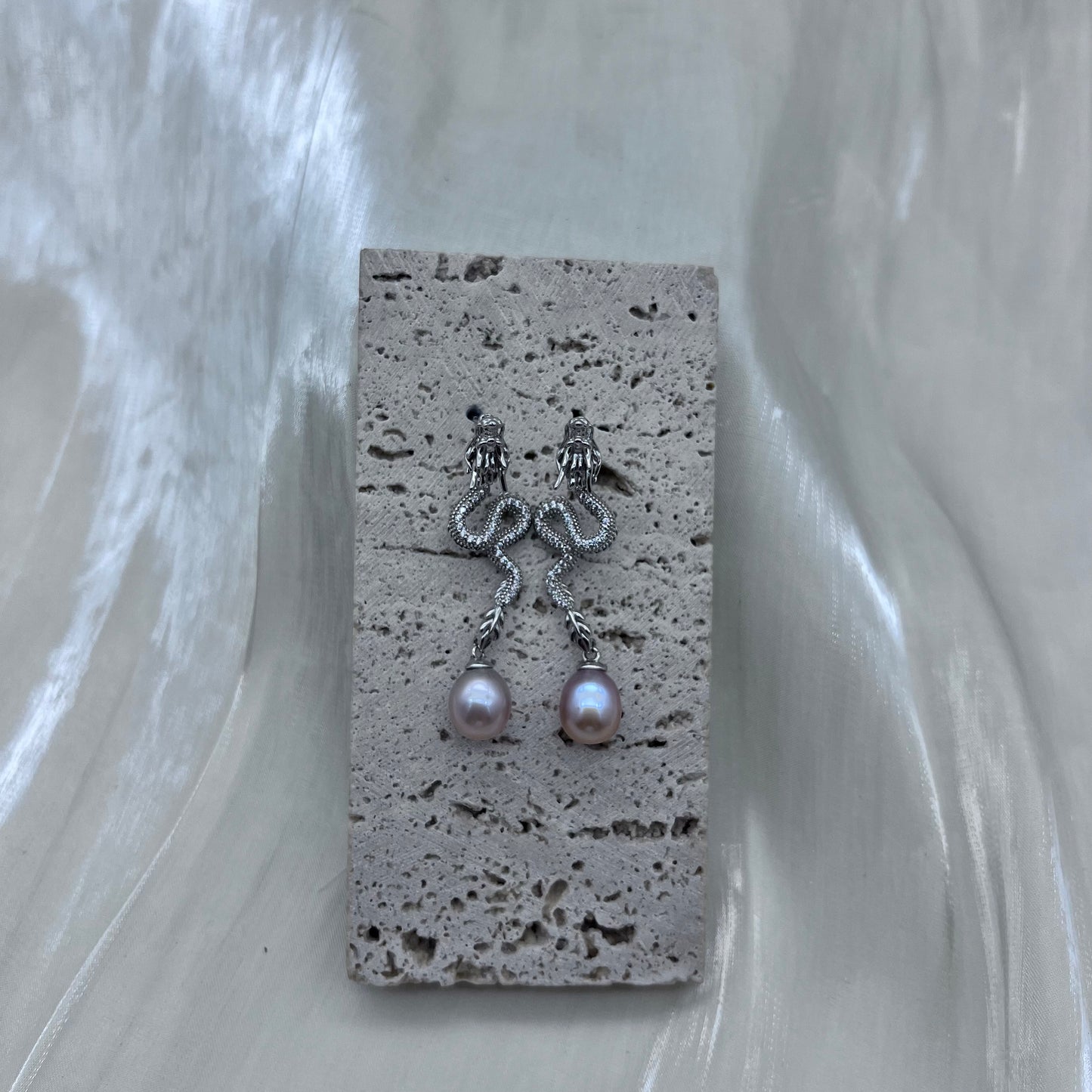 (E065)  S925 Silver Dragon Earrings