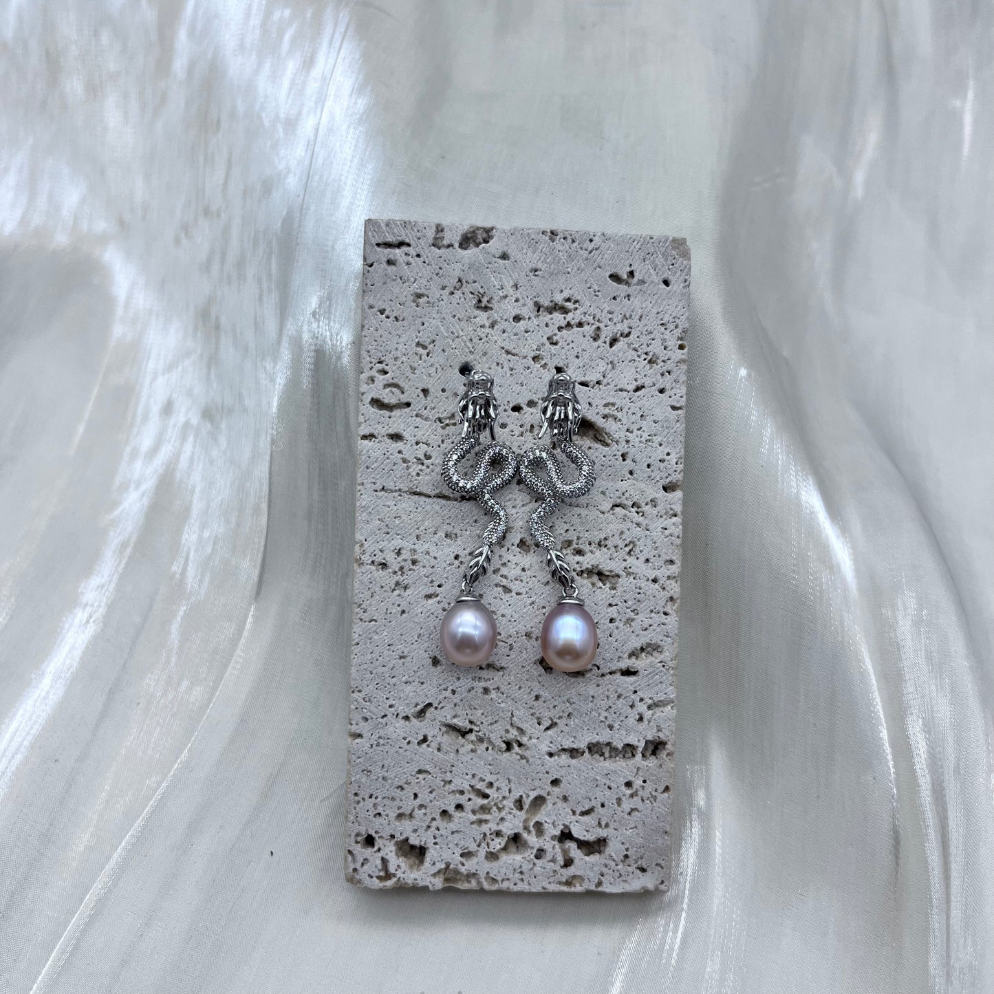 (E065)  S925 Silver Dragon Earrings