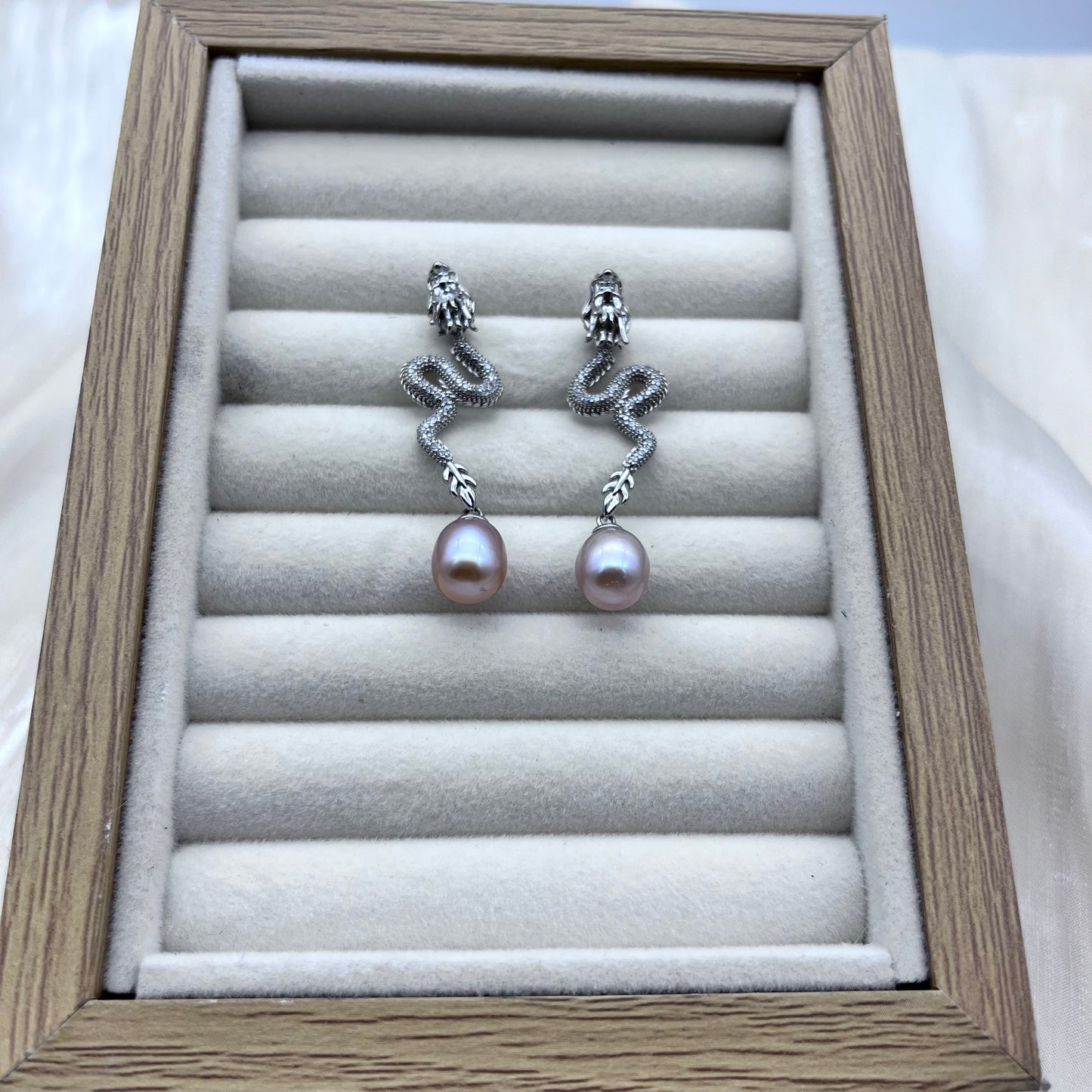 (E065)  S925 Silver Dragon Earrings