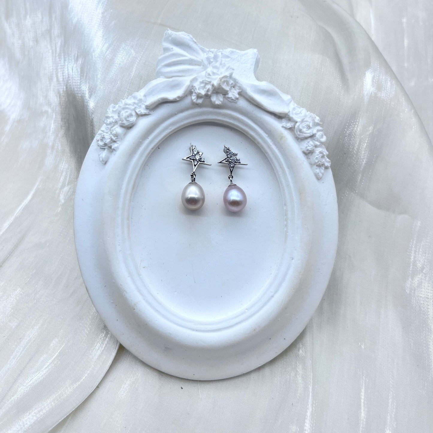 E73 S925 silver star earring