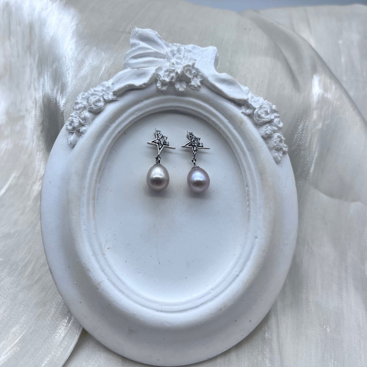 E73 S925 silver star earring