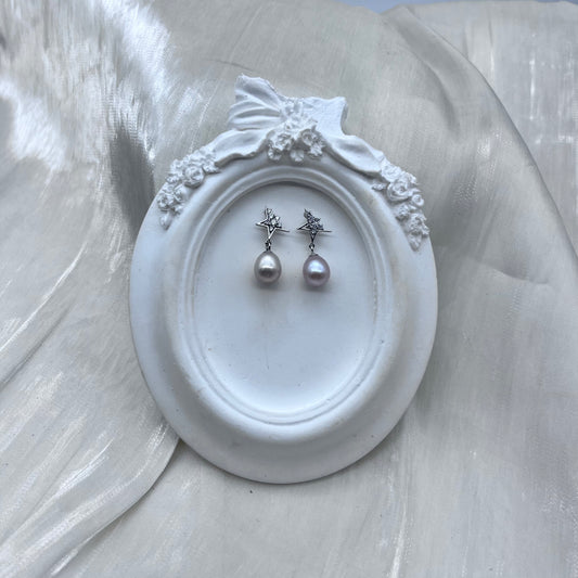 E73 S925 silver star earring