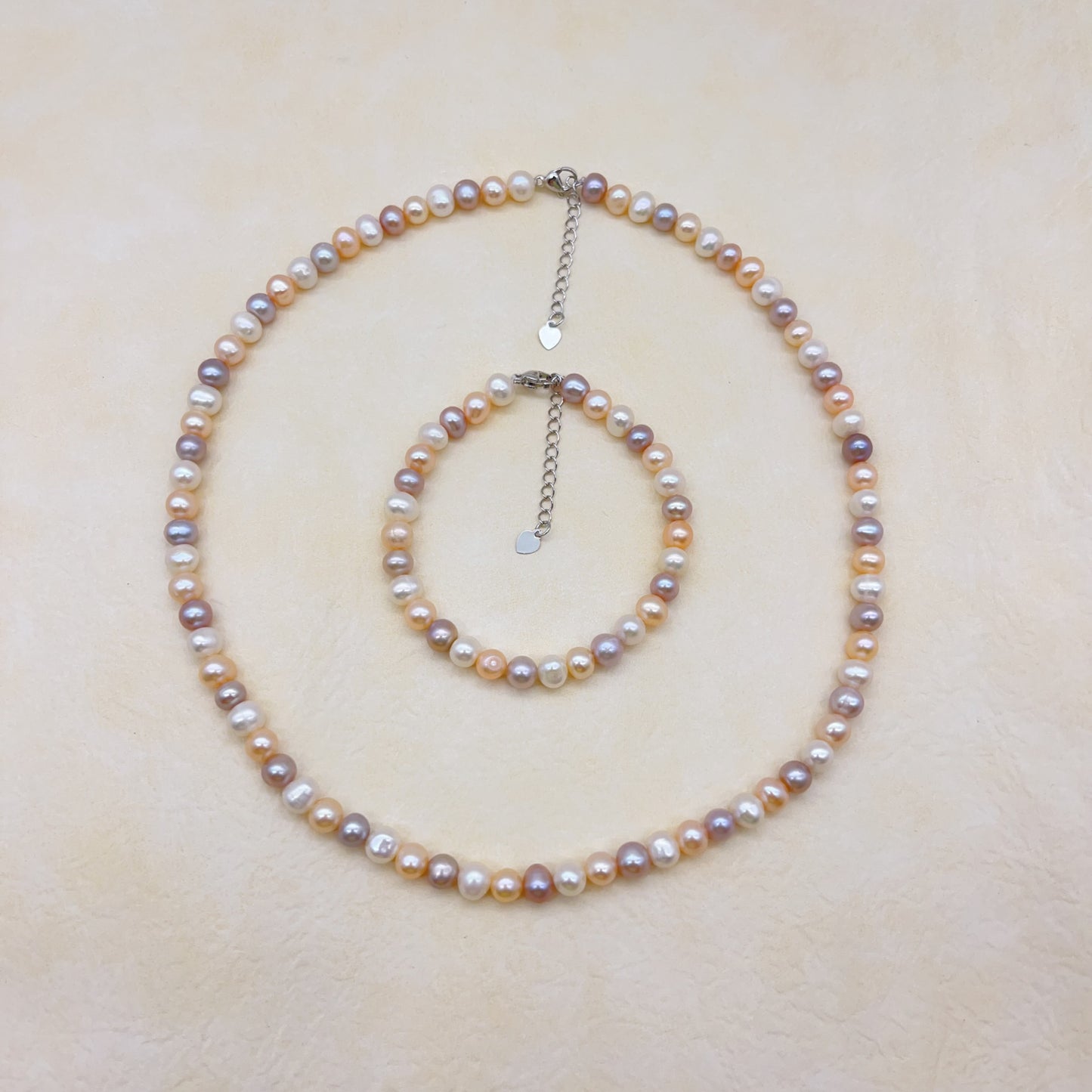 (J014)  Necklace and bracelet  rainbow set