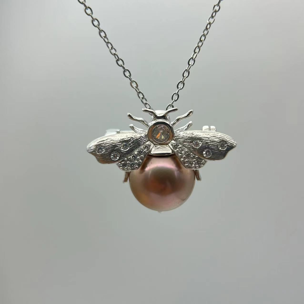 S925 Silver Edison bubble Bee Pendant